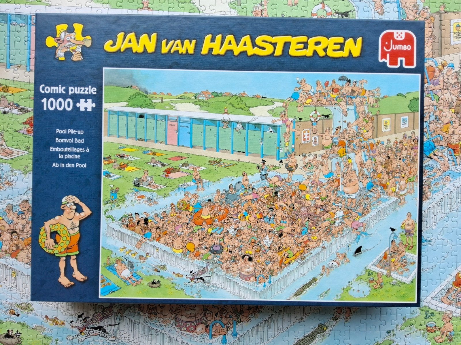 Jan van Haasteren; Bomvol bad 1000 stukjes, Ophalen, 500 t/m 1500 stukjes, Zo goed als nieuw