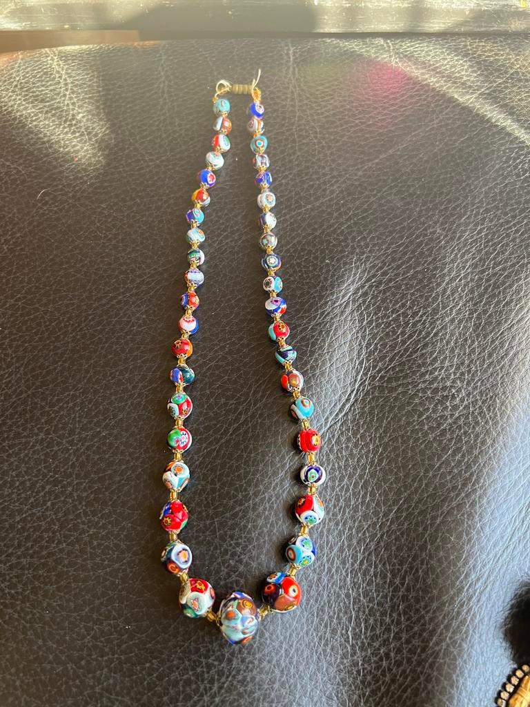 Kleurrijke Murano Glaskralen Ketting - Handgemaakt, Ophalen of Verzenden, Zo goed als nieuw, Overige kleuren, Overige materialen