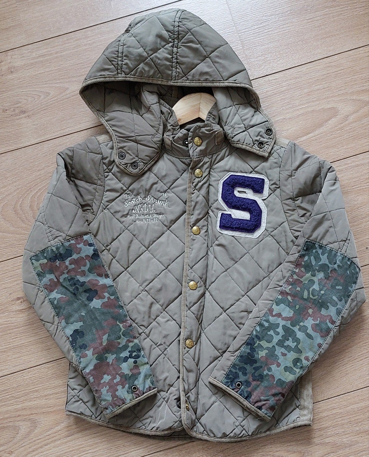 stoere scotch shrunk jas maat 140, Kinderen en Baby's, Kinderkleding | Maat 140, Scotch Shrunk, Ophalen of Verzenden, Zo goed als nieuw