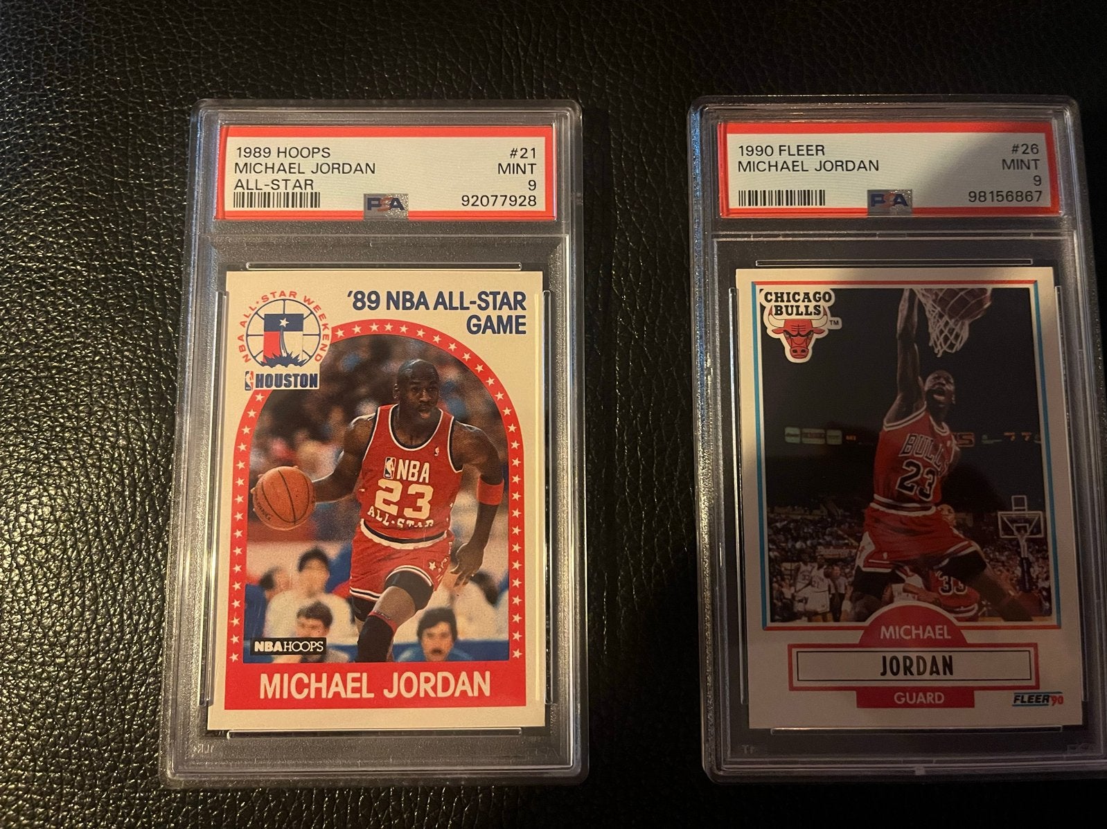 Michael Jordan PSA 9 Kaarten - 1989 Hoops & 1990 Fleer, Ophalen, Zo goed als nieuw, Buitenlandse clubs, Spelerskaart