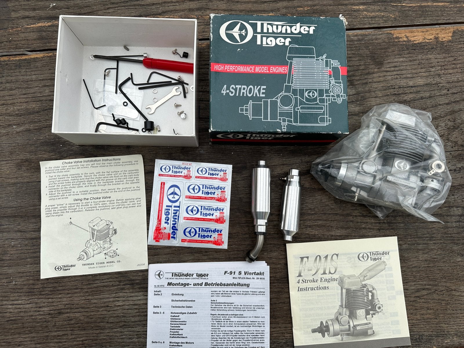Thunder Tiger F-91S 4-takt motor – nieuw/ongebruikt –, Ophalen of Verzenden, Nieuw, Groter dan 1:32