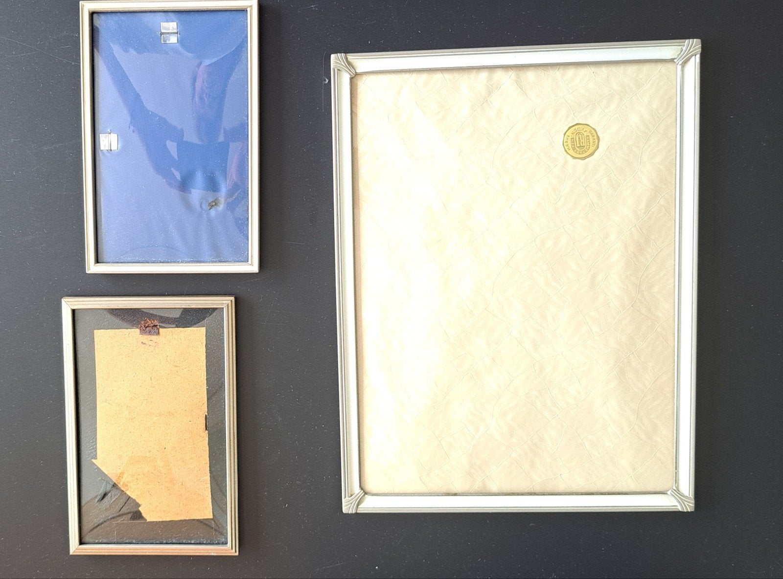 fotolijsten met bol glas en lijstjes verzilverd, Antiek en Kunst, Ophalen of Verzenden