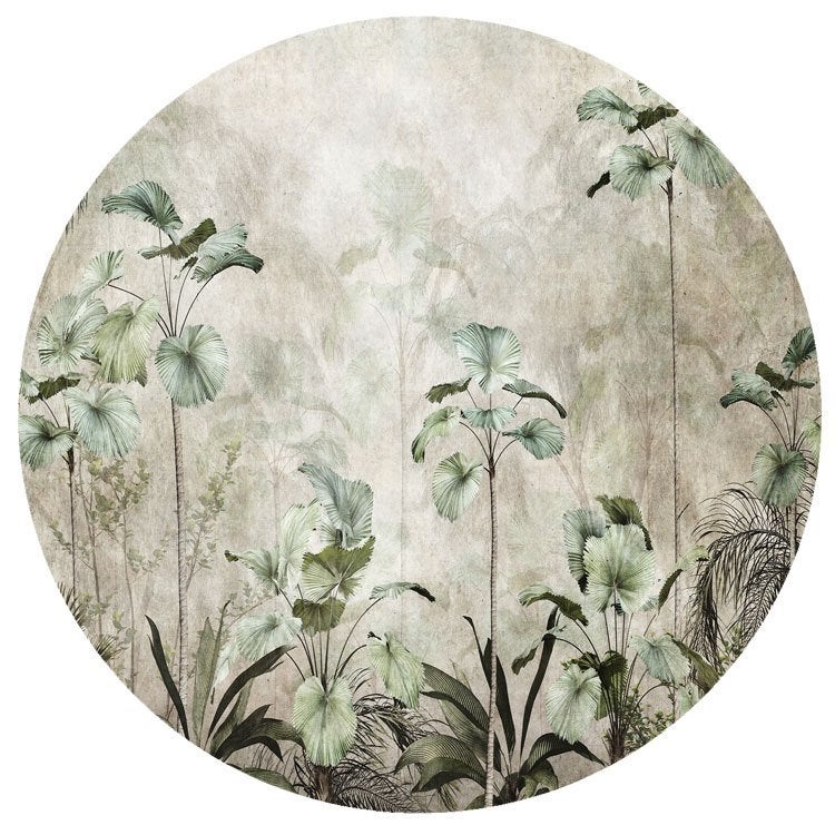 Behangcirkel Hoge Palmen, Botanisch, planten,, Verzenden, Nieuw, Wandcirkel