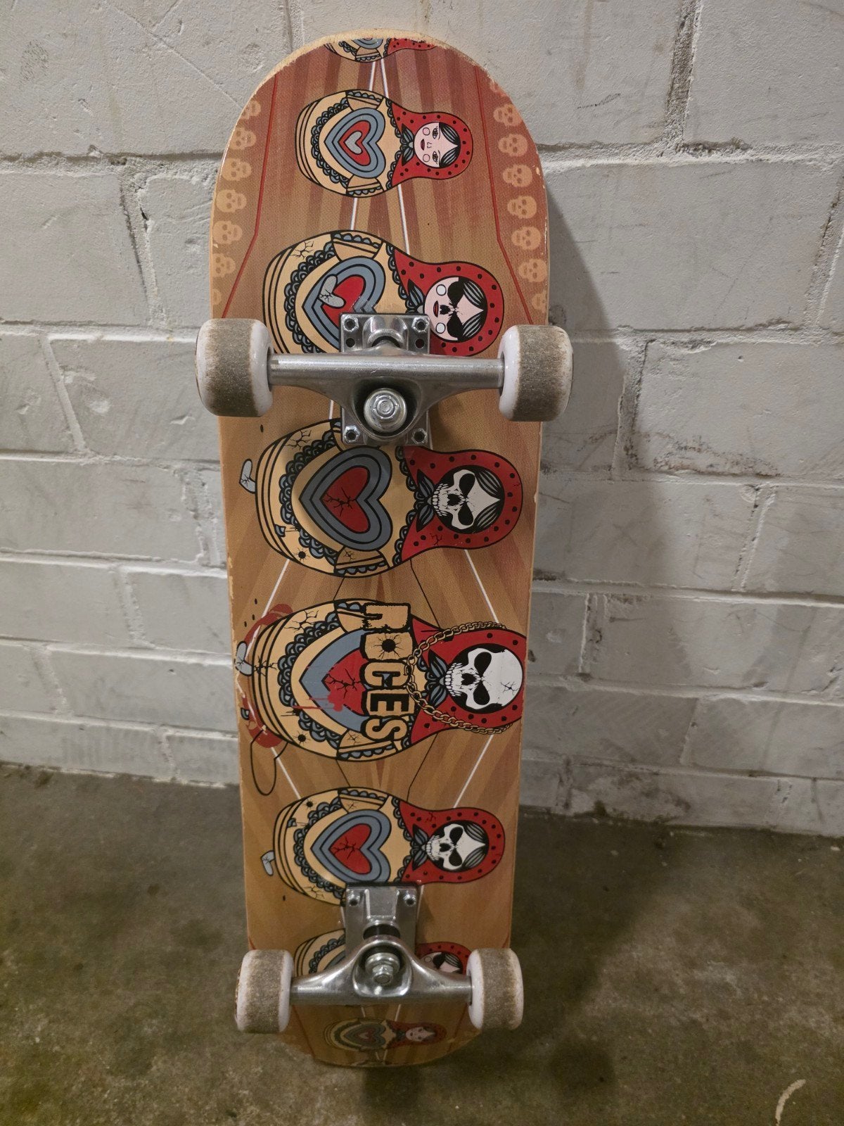 Skateboard met uniek Matroesjka-ontwerp, Ophalen of Verzenden, Gebruikt, Skateboard