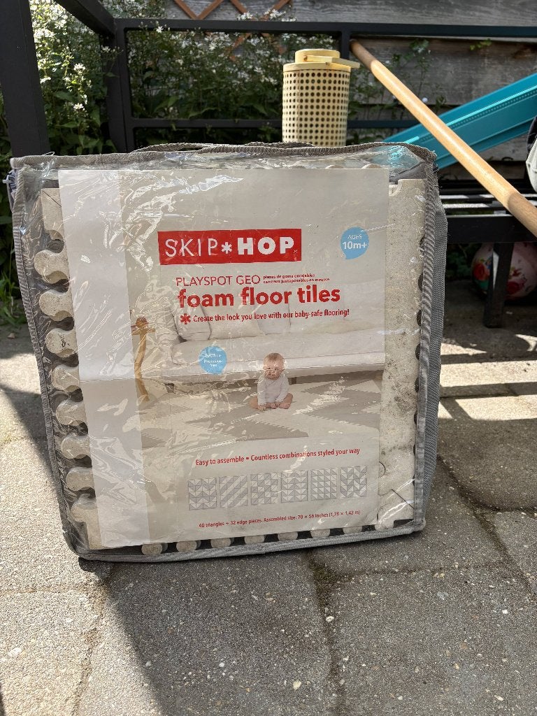 Foam tegels wit en grijs, Kinderen en Baby's, Speelgoed | Babyspeelgoed, Ophalen, Gebruikt, Speelkleed