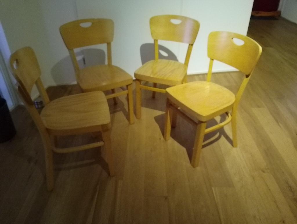 Houten eetkamer stoelen, Ophalen, Gebruikt, Overige kleuren, Vier