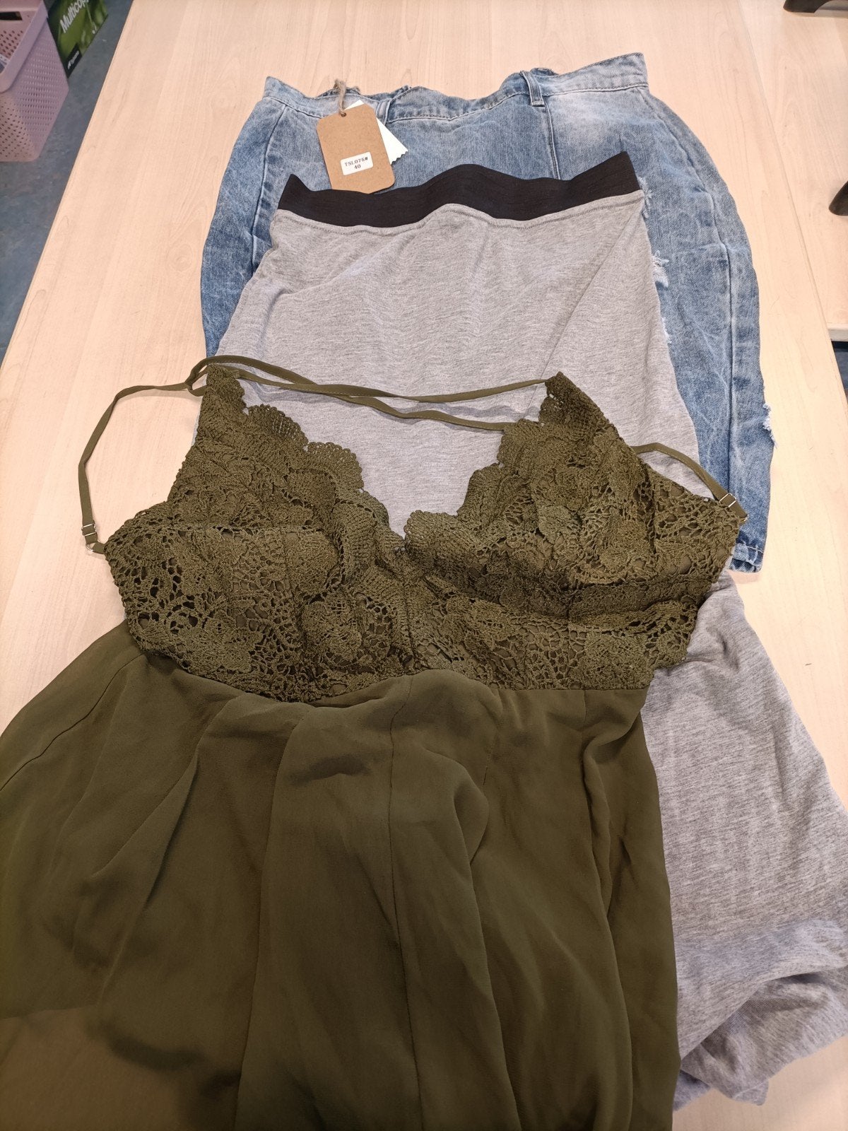 Dameskleding set: spijkerbroek, top en jumpsuit, Diverse merken, Ophalen, Zo goed als nieuw