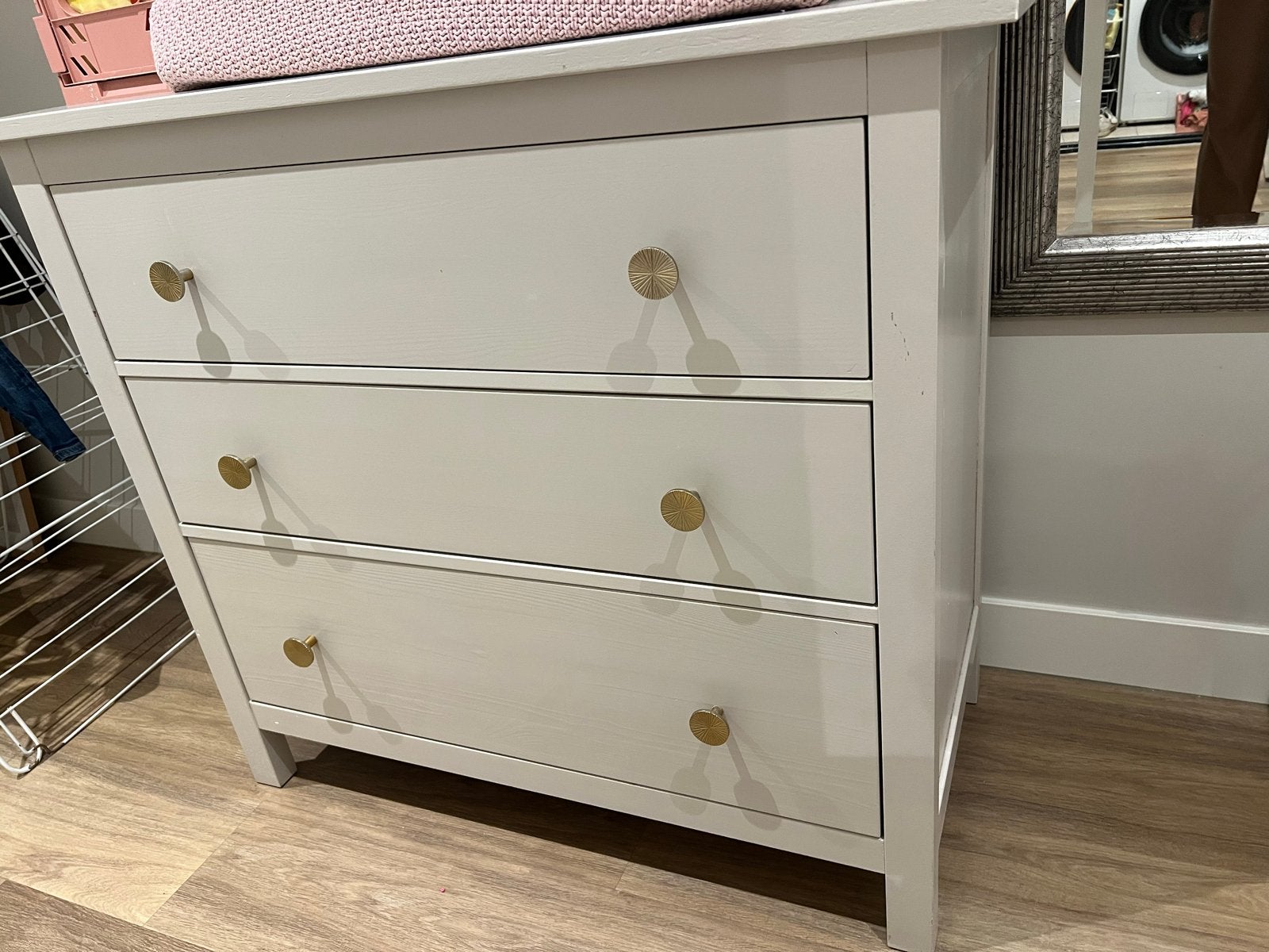 IKEA Hemnes ladekast met Zara greepjes, 3 of 4 laden, Ophalen, Gebruikt, Overige houtsoorten