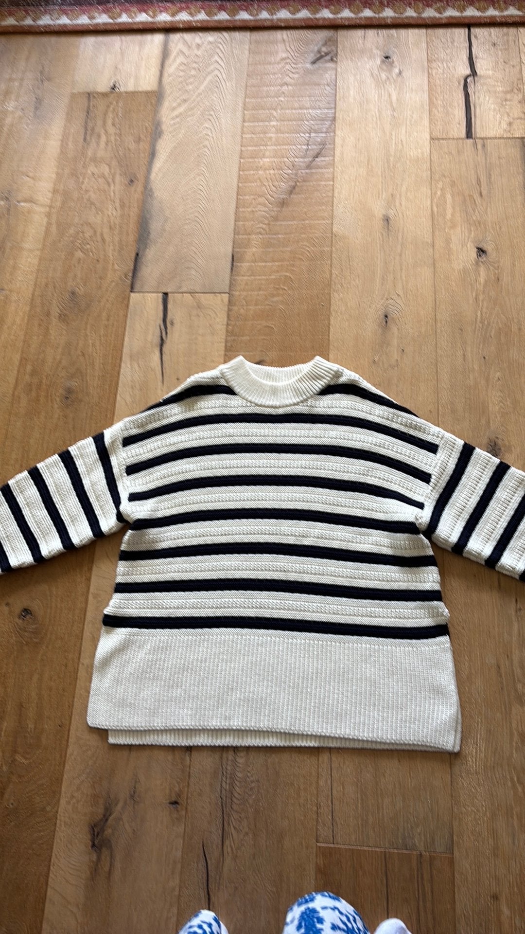 Samsoe Samsoe stoere oversized trui nieuw streep M/L, Verzenden, Nieuw, Maat 38/40 (M), Blauw
