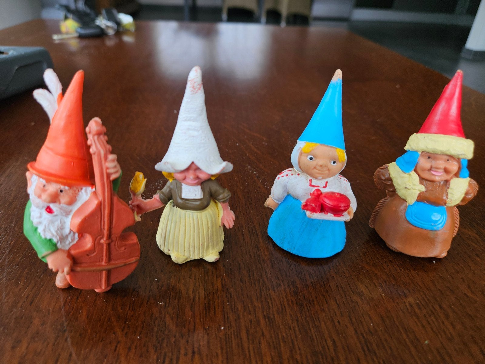 Kabouter David Figuren - Set van 4, Ophalen of Verzenden, Gebruikt