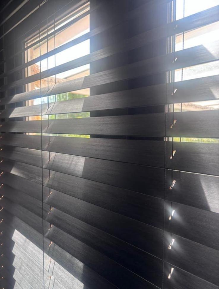 7x nieuwe zwarte houten bamboe jaloezieën, Huis en Inrichting, Ophalen, Zwart, Nieuw, 200 cm of meer