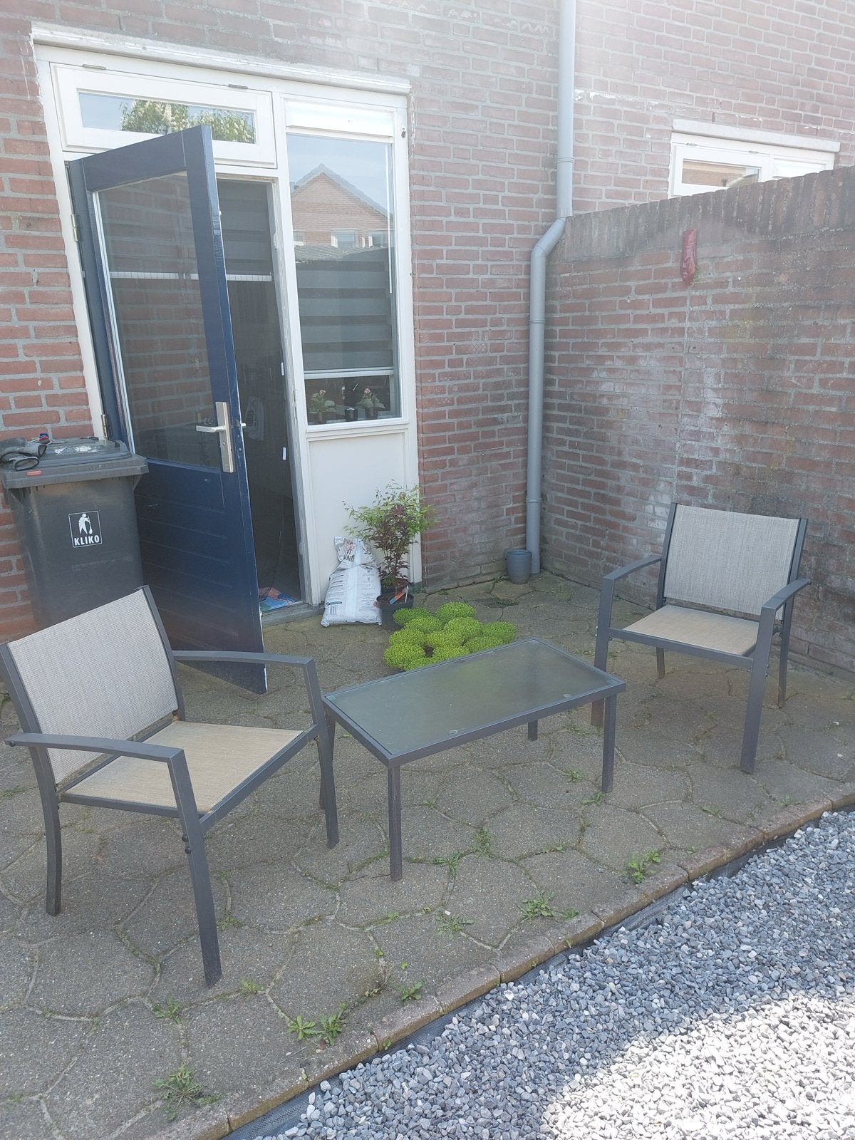 Tuinset met 2 stoelen en tafel, Gebruikt, Aluminium, Stoel, Tuinset