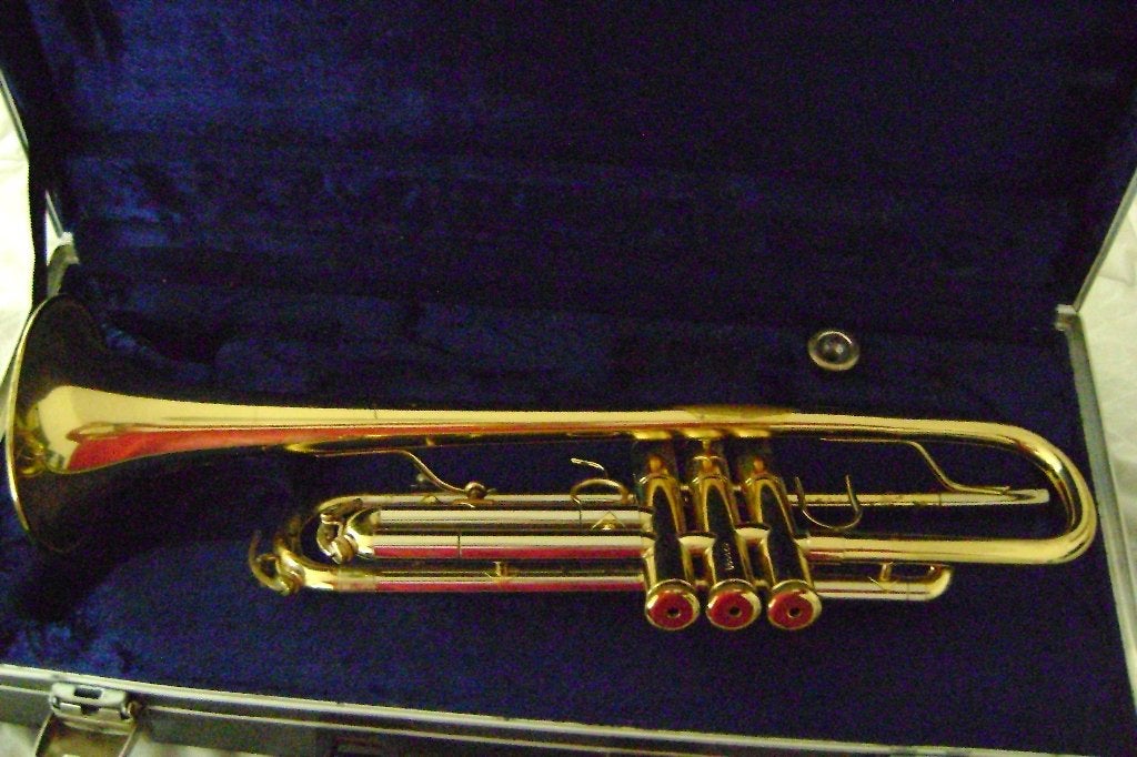 trompet amati, Muziek en Instrumenten, Ophalen, Gebruikt, Bes-trompet, Met koffer