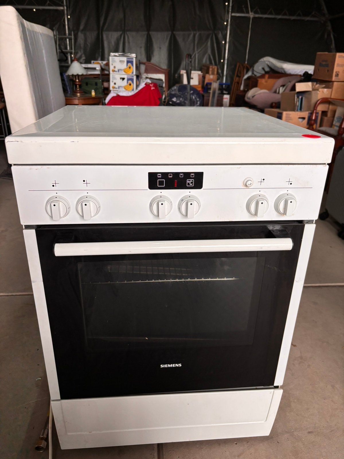 Siemens wit  gasfornuis met elektrische oven, Ophalen, Gebruikt, 4 kookzones, Gas