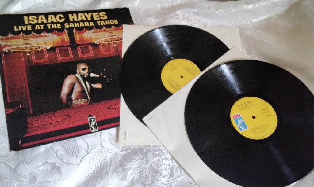 Isaac Hayes - Live At The Sahara Tahoe 2 lp's Funk Soul 1973, Gebruikt, Ophalen of Verzenden, Fotohoes, 12 inch