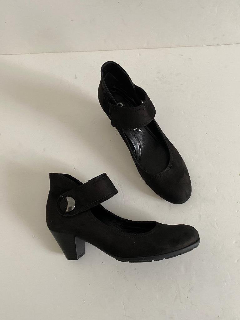 K70 Nieuw: Gabor mt. 38 leren nubikk pumps schoenen leer hak, Zwart, Gabor, Nieuw, Ophalen of Verzenden