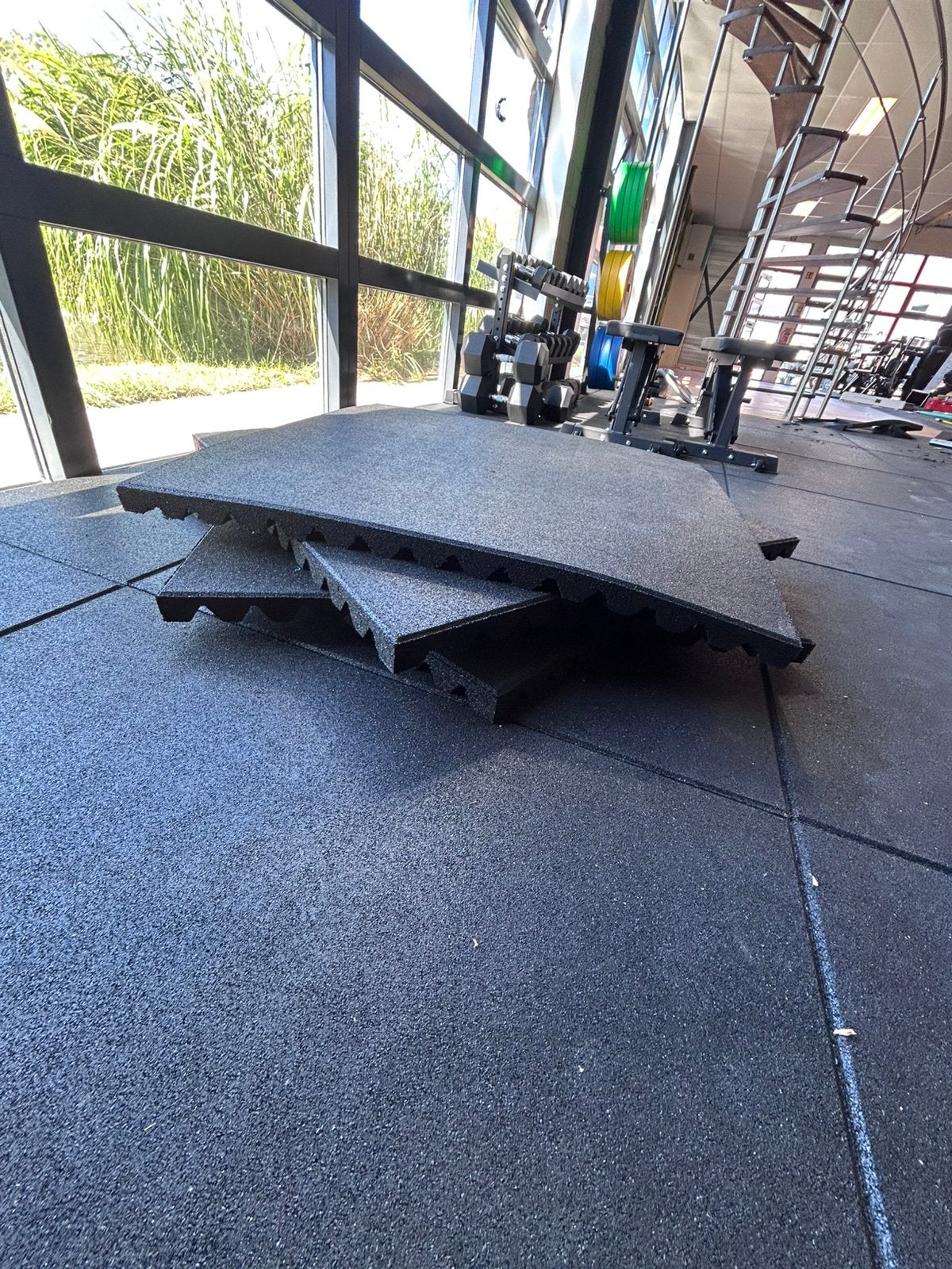 4x 4,5cm rubber fitness tegel, Ophalen, Nieuw, X, X
