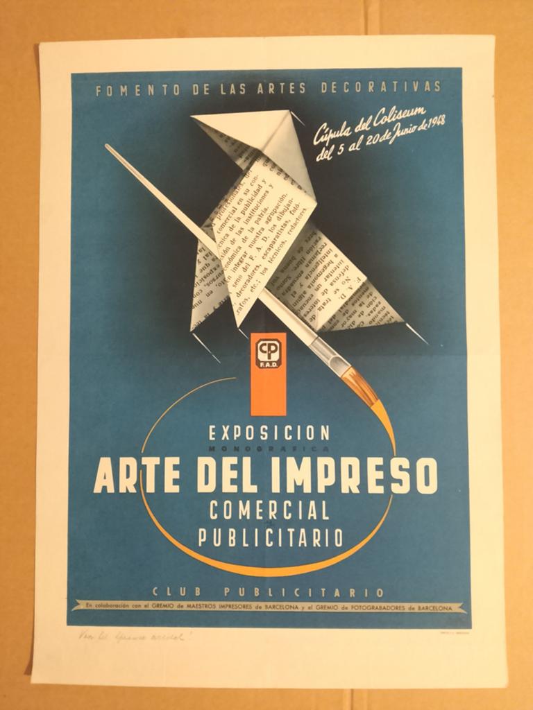 Vintage Spaanse Reclame Poster - Arte del Impreso, Verzamelen, Posters, Ophalen of Verzenden, A1 t/m A3, Reclame, Rechthoekig Staand