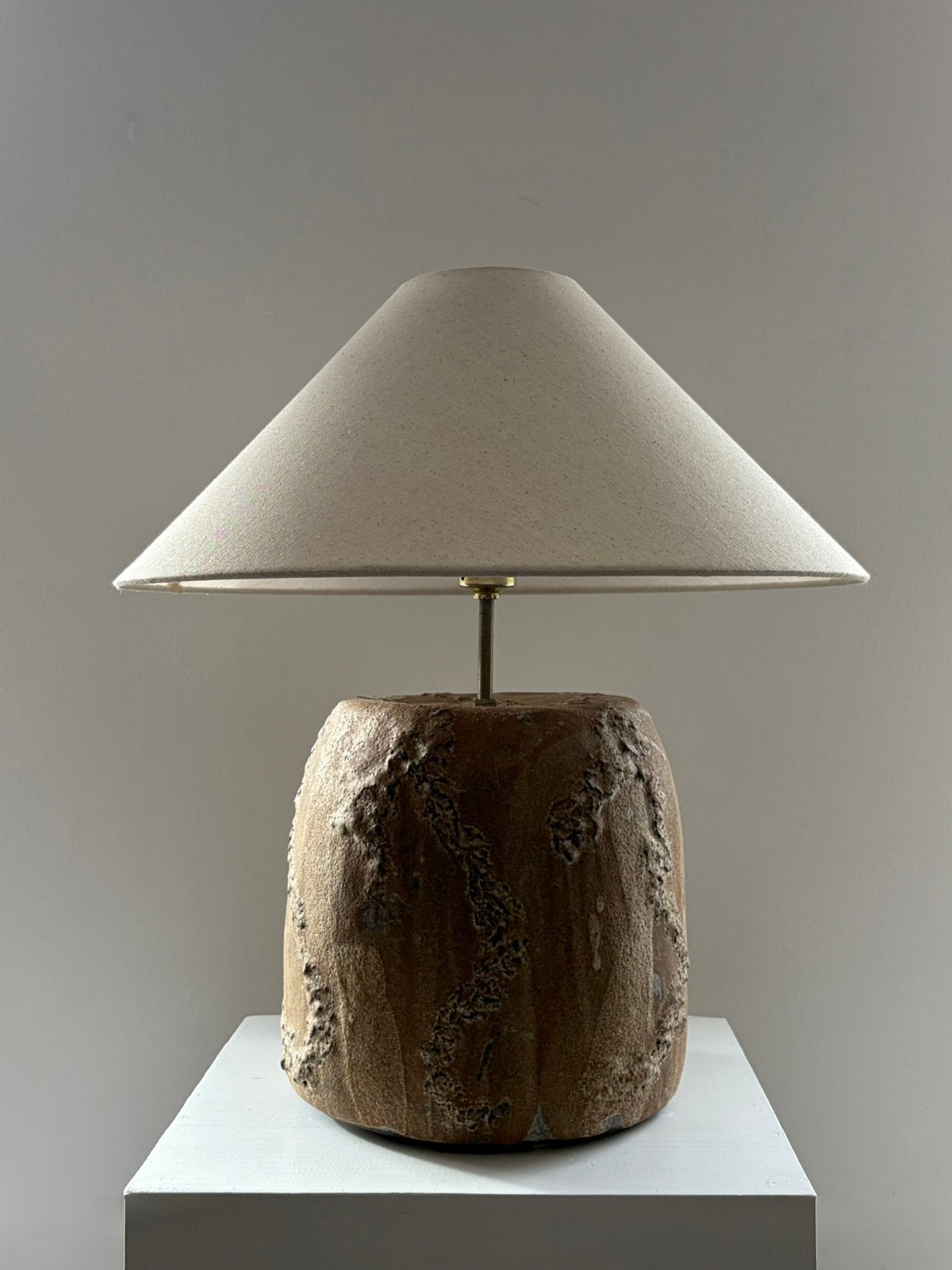 Grote vintage keramieken tafellamp, Beige, Vintage, Zo goed als nieuw, ÅTMØS