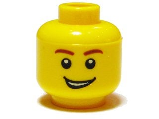 LEGO Minifiguur Hoofd Mannelijk Roodbruine Wenkbrauwen, Gebruikt, Overige thema's, Lego, Ophalen of Verzenden