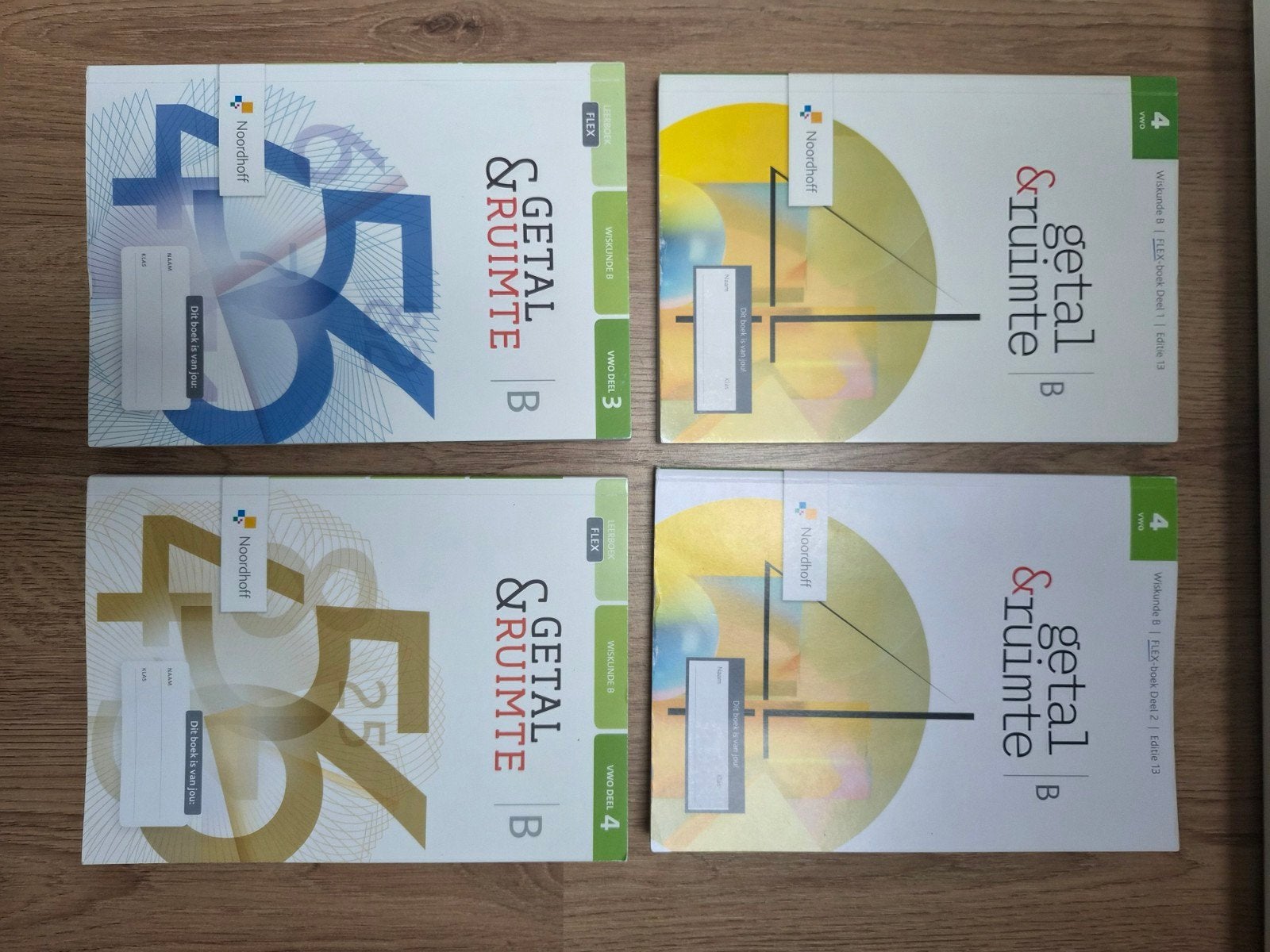 Getal & Ruimte VWO Wiskunde B deel 1 t/m 4 flex-boeken, Boeken, Ophalen of Verzenden, Zo goed als nieuw, Noordhoff Uitgevers, Beta