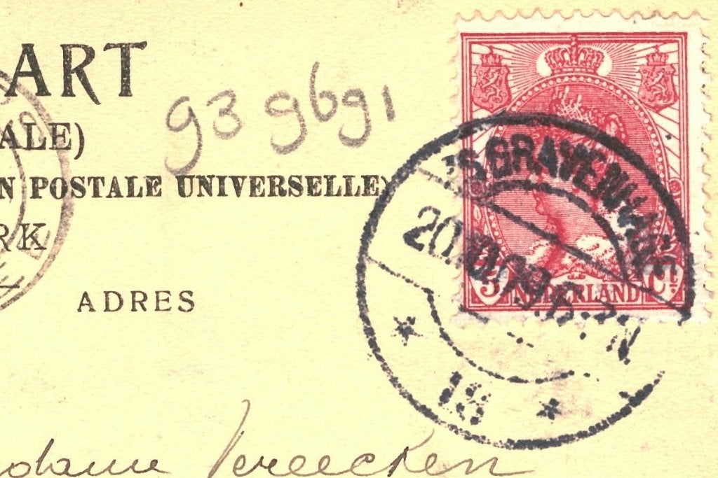 939691 s Gravenhage Binnenhof 1909 Gelopen met postzegel, Ophalen of Verzenden, Voor 1920, Gelopen, Zuid-Holland
