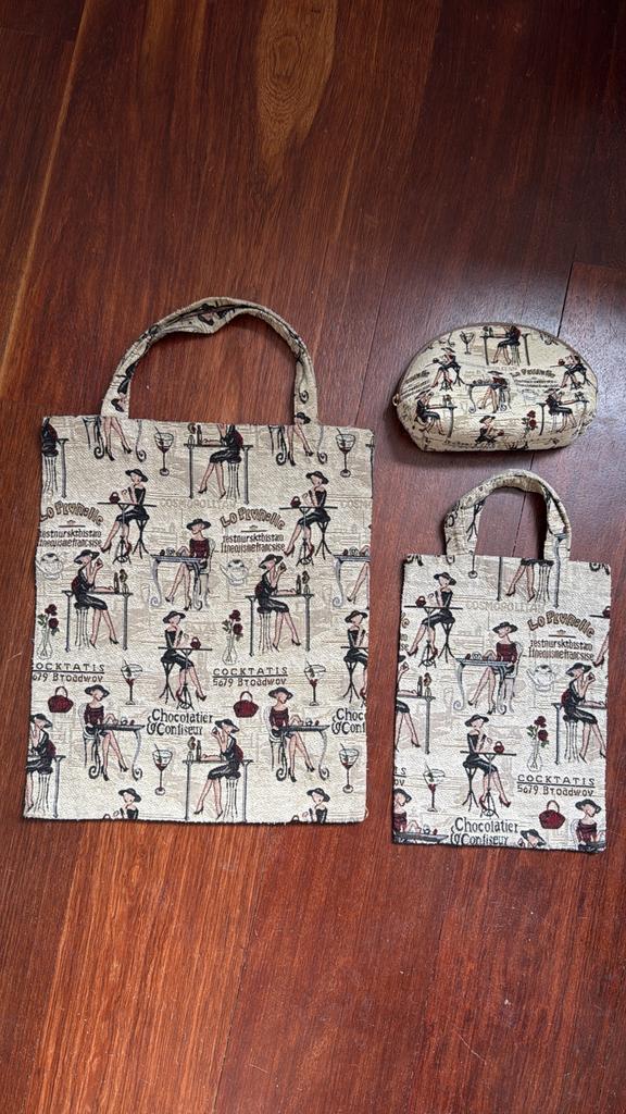 Twee Pariser Chique tassen en een make-up tasje, Ophalen of Verzenden, Gebruikt, Overige kleuren, Shopper
