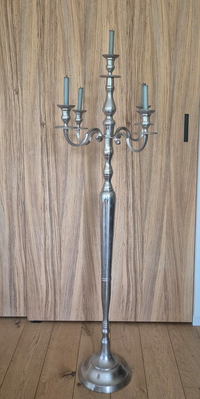 Grote 5-armige vloerkandelaar (kandelaber) - 154 cm, Ophalen, Gebruikt, Metaal, Kandelaar