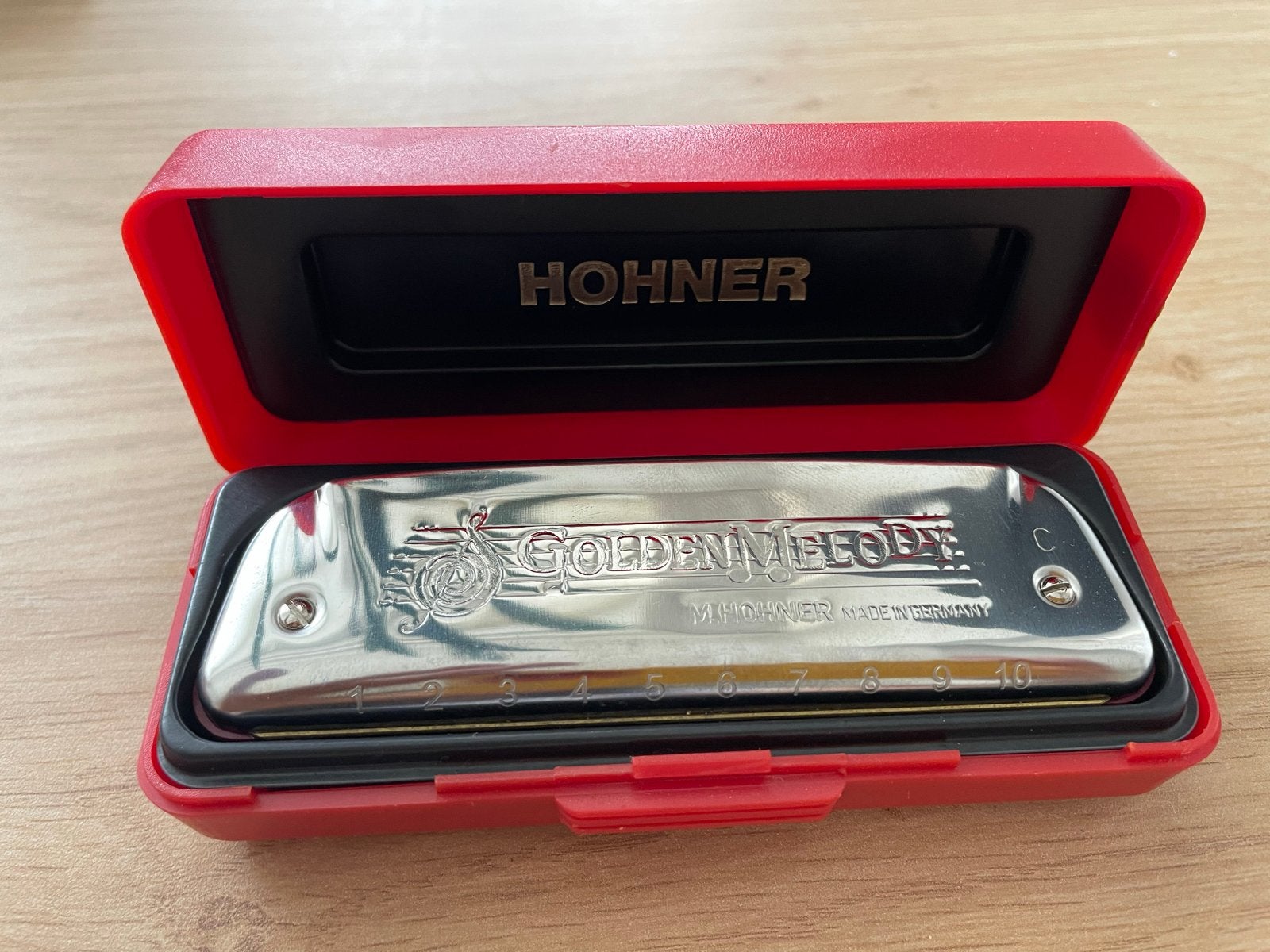 Hohner Golden Melody Mondharmonica C met doosje, Ophalen of Verzenden, Zo goed als nieuw