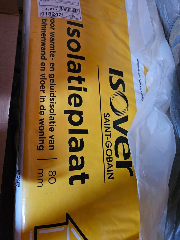 ISOVER Isolatieplaat 80mm - Warmte- en Geluidsisolatie, Ophalen, Zo goed als nieuw, 8 tot 12 cm, 5 tot 10 m²