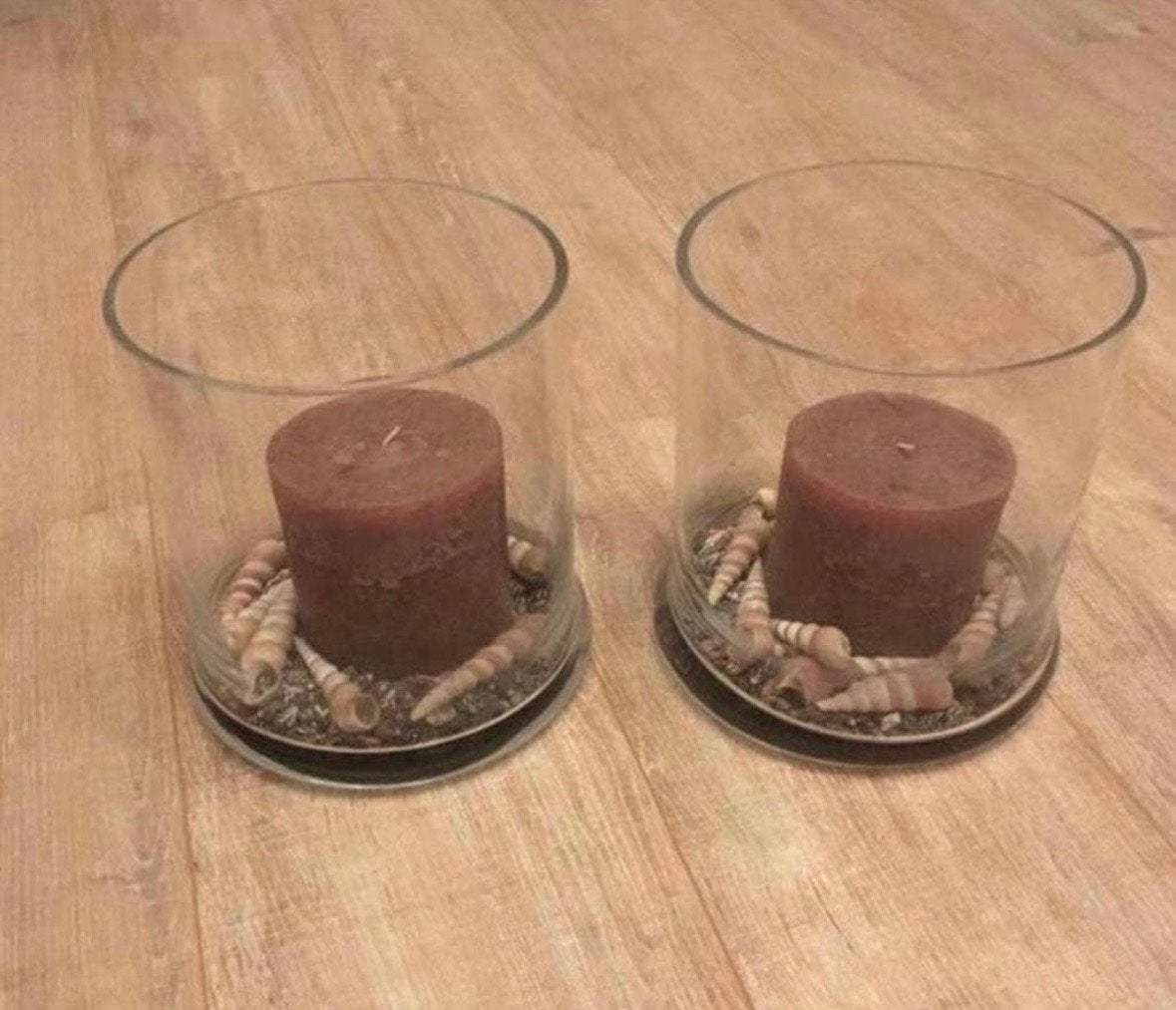 Maritieme vazen & kandelaar set - Zo goed als nieuw, Ophalen, Meerkleurig, Kandelaar, Glas