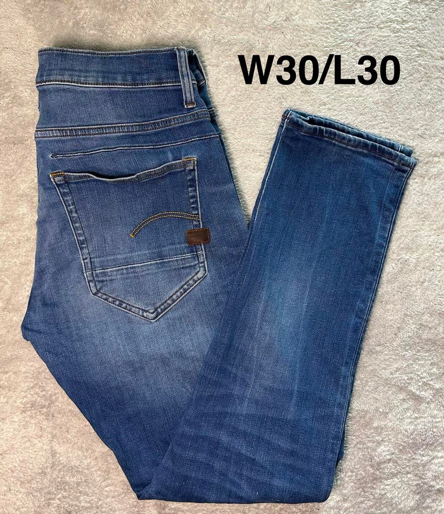 G-Star RAW D-Staq jeans W30/L30 blauw slim fit, Verzenden, Zo goed als nieuw, Blauw, Overige jeansmaten