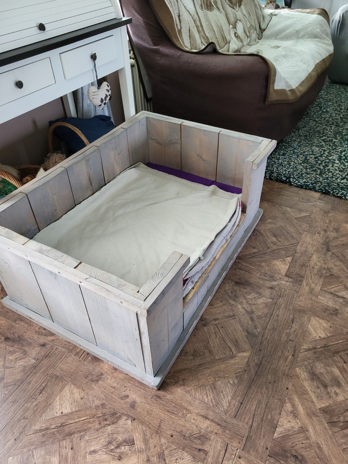 Houten hondenbak met gezondheid kussen, Ophalen, Overige