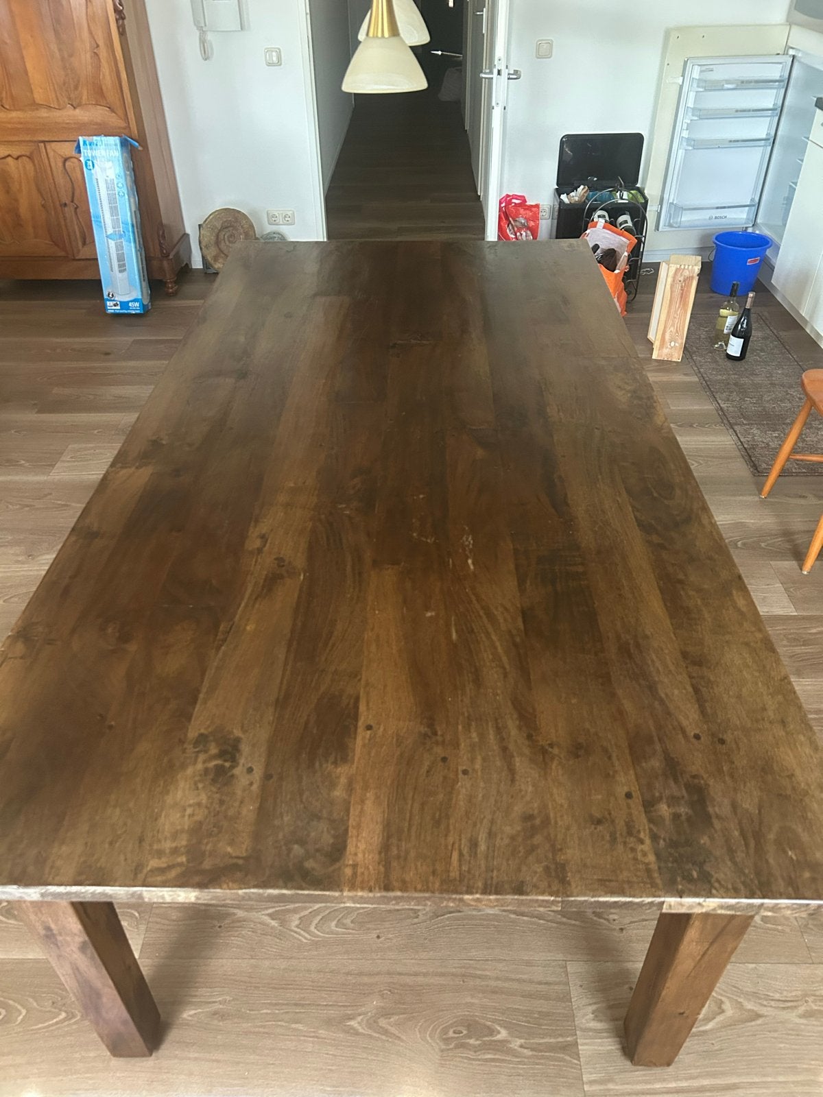 Teakhouten tafel, Huis en Inrichting, Ophalen, Gebruikt, 200 cm of meer, 50 tot 100 cm