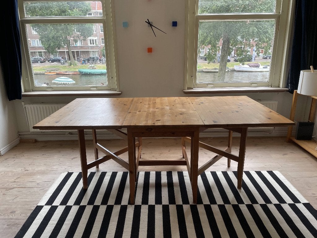vintage ikea LEKSVIK folding dining table, Ophalen, Gebruikt, Vijf personen of meer, 150 tot 200 cm
