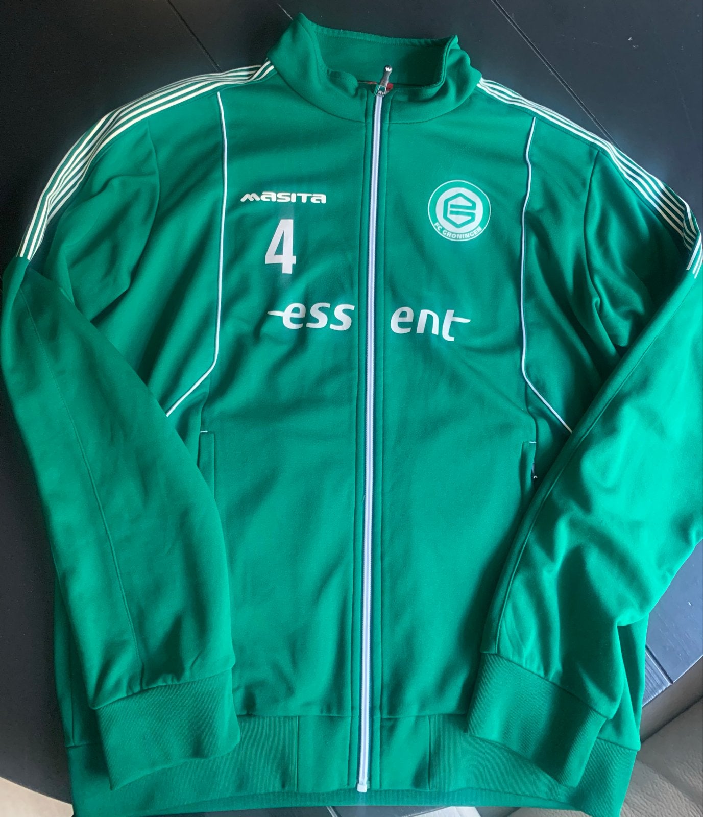 FC Groningen trainingsjack - Maat L - Groen, Maat 52/54 (L), Ophalen of Verzenden, Zo goed als nieuw, Voetbal
