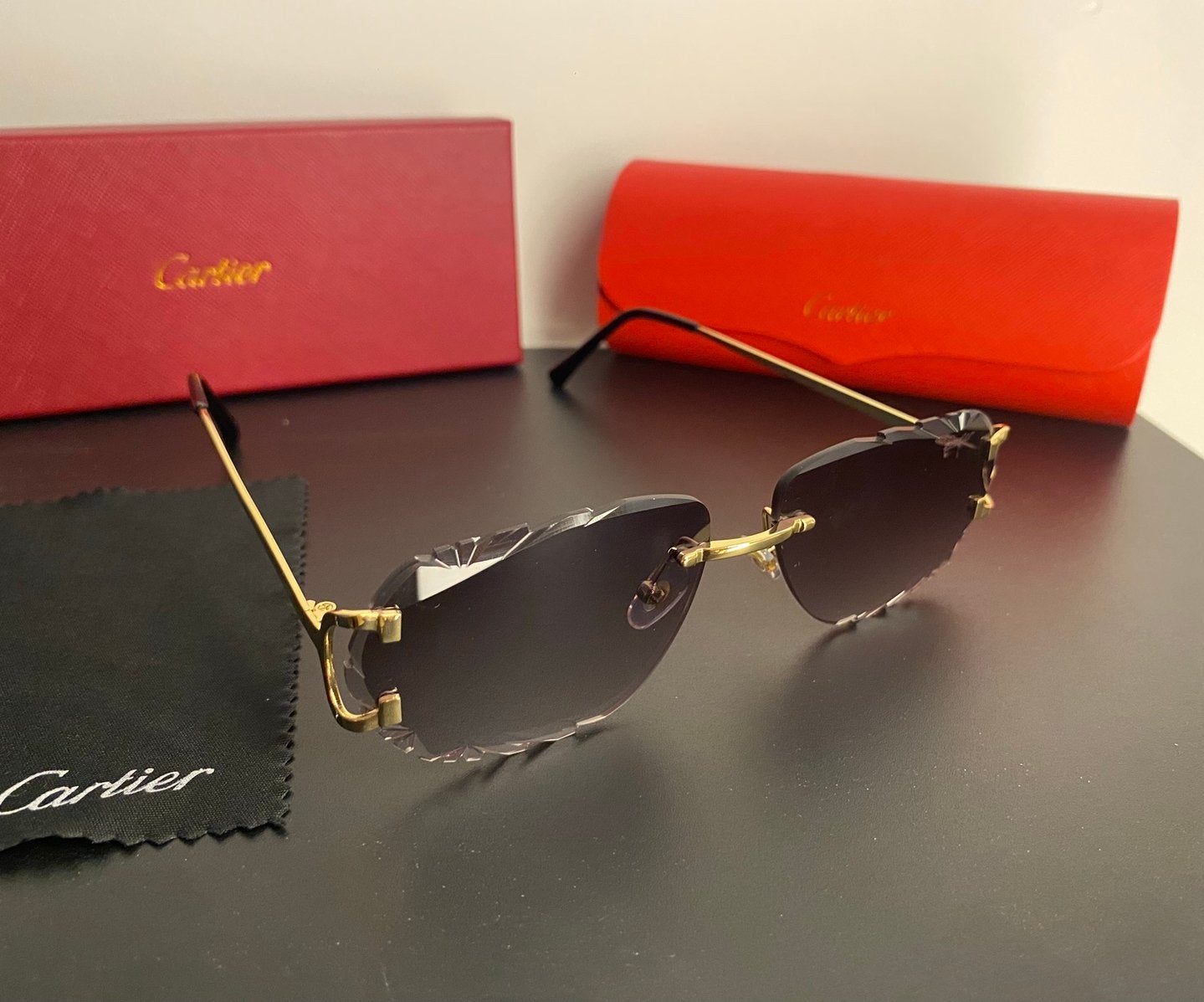 Cartier Diamond Cut Zonnebril Heren, Overige merken, Zonnebril, Overige kleuren, Nieuw