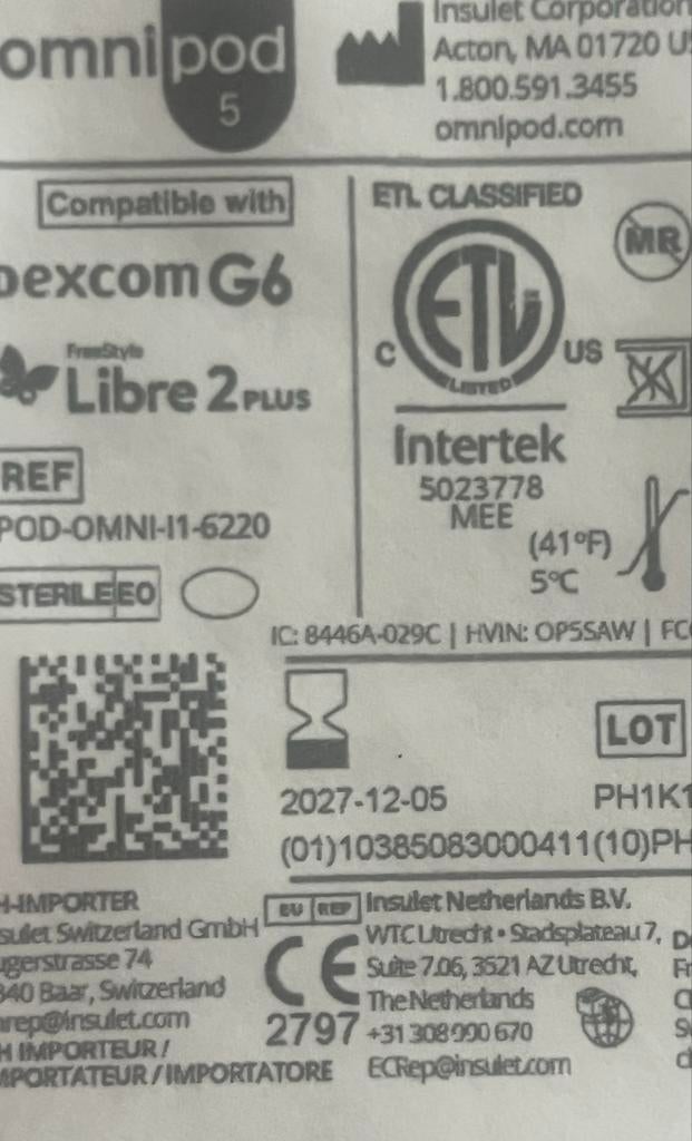Omnipod 5 PODS (10-pack) - Nieuw, voor Dexcom G6/Libre 2 Plu, Ophalen of Verzenden, Zo goed als nieuw