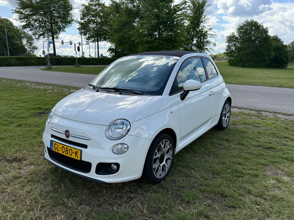 Fiat 500C Sport 0.9 TwinAir Cabrio, airco, cruise, APK 4-‘27, 40 €/maand, Wit, Origineel Nederlands, Handgeschakeld
