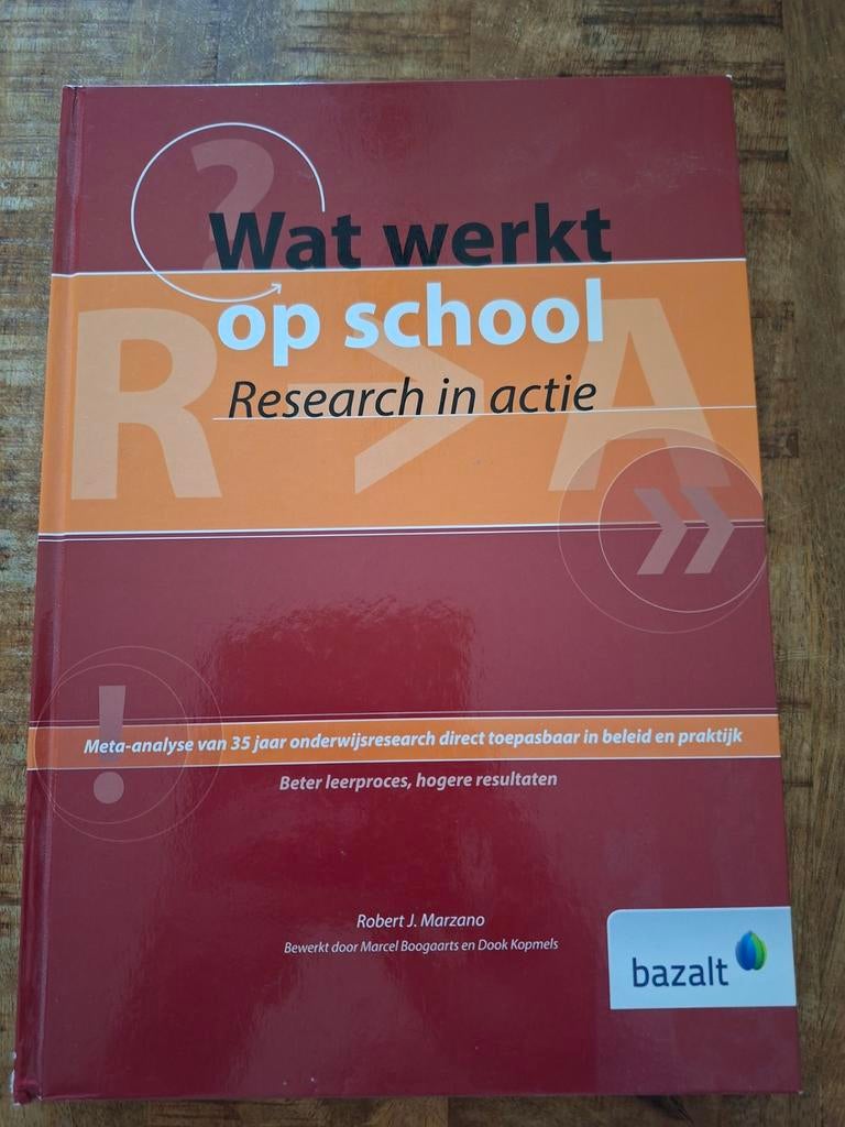 Wat werkt op school - Research in actie (Robert J. Marzano), Boeken, Gelezen, Overige vakken, Ophalen of Verzenden, Robert J. Marzano