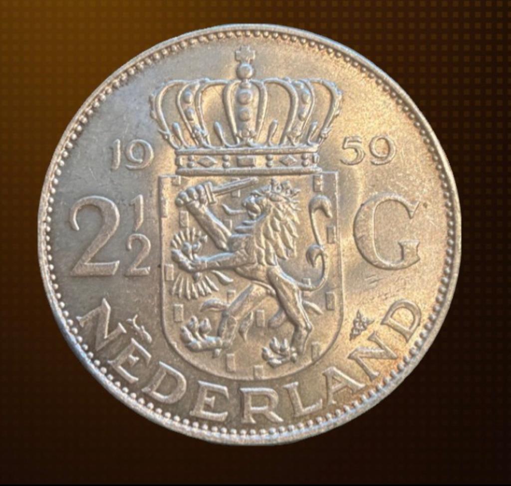 Zilveren Rijksdaalder 1959, Ophalen of Verzenden, Koningin Juliana, 2½ gulden