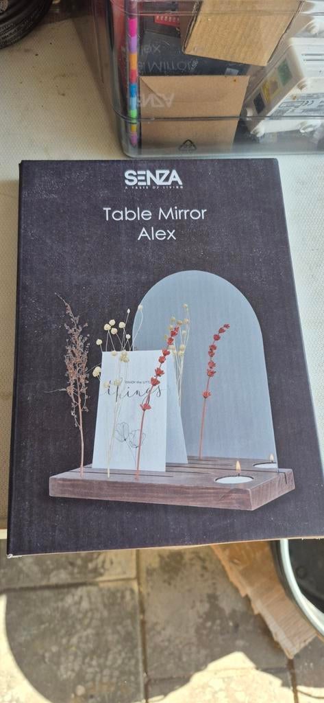 Senza Table Mirror Alex met plankje en waxinelichthouder, Minder dan 50 cm, Onbekend, Nieuw, Ophalen of Verzenden