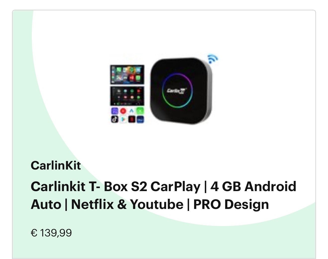 Carlinkit T-Box S2 CarPlay Android Auto Netflix YouTube PRO, Ophalen of Verzenden, Nieuw