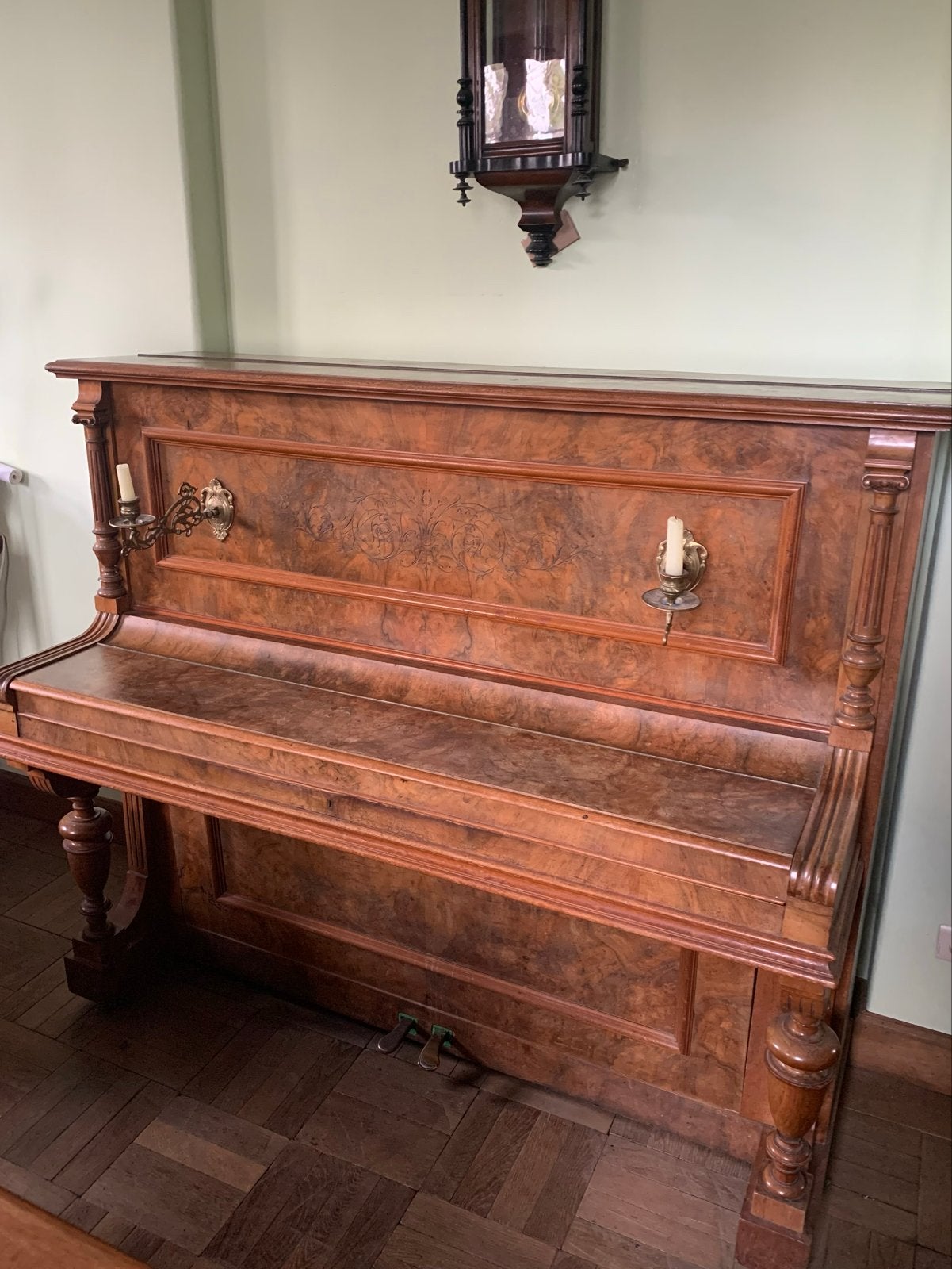 Antieke Carl Mand Koblenz Piano met Deutsches Reich Patent, Muziek en Instrumenten, Ophalen, Gebruikt, Bruin, Piano