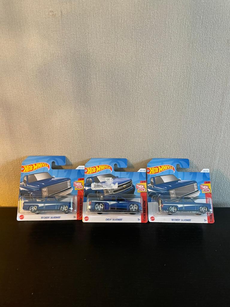 3x hotwheel chevy silverado, Ophalen of Verzenden, Zo goed als nieuw