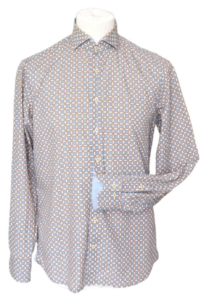 Stenströms overhemd, fitted body, motief, multicolor, Mt. M, Halswijdte 39/40 (M), Zo goed als nieuw, Stenströms, Meerkleurig