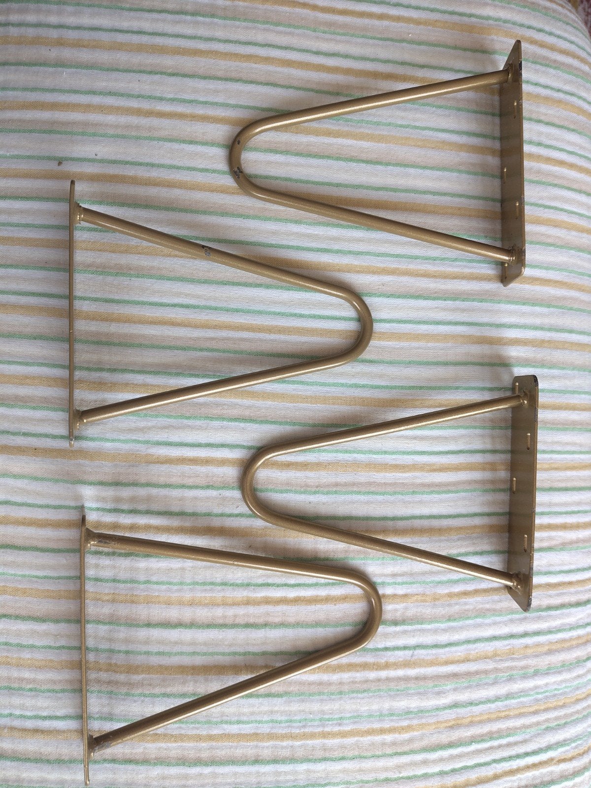 4x Geborsteld goud hairpin meubelpoten 15 cm, Huis en Inrichting, Ophalen of Verzenden, Nieuw