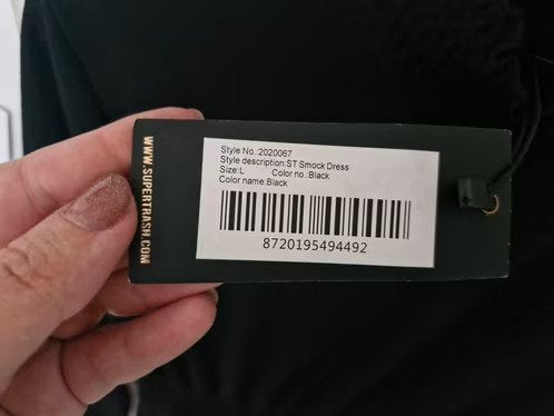 Nieuwe zwarte jurk Met hoge halslijn Maat L h3, Supertrash, Zwart, Maat 42/44 (L), Onbekend