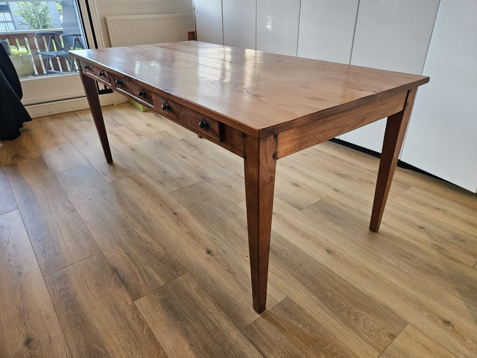 Teakhouten eettafel 180x90, Huis en Inrichting, Ophalen, Gebruikt, 50 tot 100 cm, 150 tot 200 cm