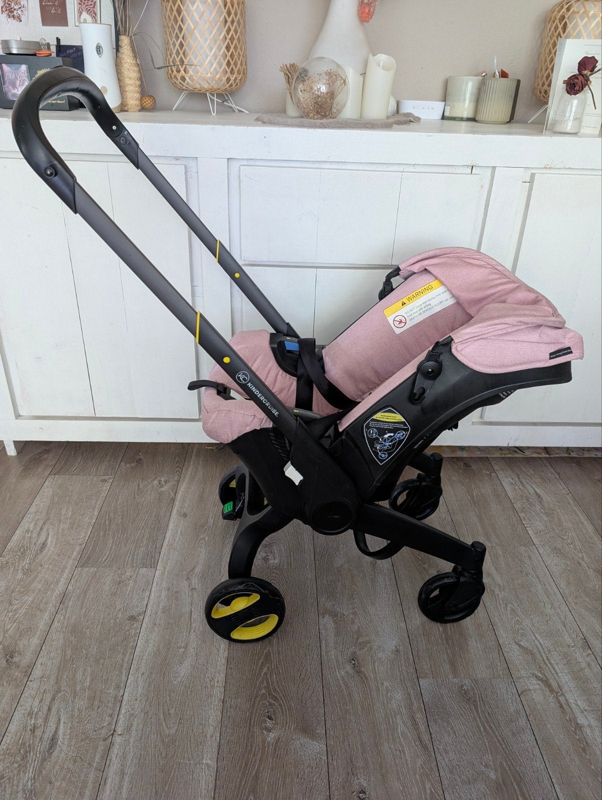 autostoel en kinderwagen in één - Roze, Autogordel, Zo goed als nieuw, 0 t/m 13 kg, Ophalen